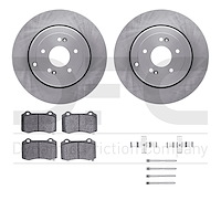 6412-03003 Brake Rotors with Ultimate-Duty Brake Pads Kit & Hardware, 2010-2016 Kia/Hyundai/Genesis, Position: Rear