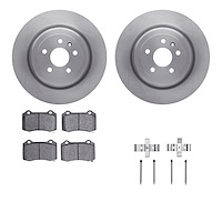 6412-26001 Brake Rotors with Ultimate-Duty Brake Pads Kit & Hardware, 2012-2020 Tesla, Position: Rear