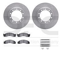 6412-54037 Brake Rotors with Ultimate-Duty Brake Pads Kit & Hardware, 1988-1998 Ford/Lincoln/Mercury/Mazda, Position: Front, Rea