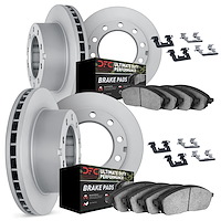 6414-54047 Brake Rotors with Ultimate-Duty Brake Pads Kit & Hardware, 1999-2004 Ford/Lincoln/Mercury/Mazda, Position: Front and
