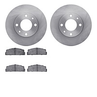 6502-07012 Brake Rotors w/5000 Advanced Brake Pads Kit, 1966-1988 Multiple Makes/Models, Position: Rear