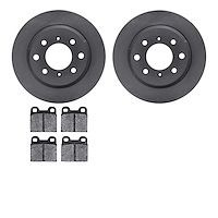 6502-16003 Brake Rotors w/5000 Advanced Brake Pads Kit, 1964-1994 Alfa Romeo, Position: Rear