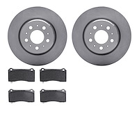 6502-26022 Brake Rotors w/5000 Advanced Brake Pads Kit, Fits Select Tesla, Position: Front