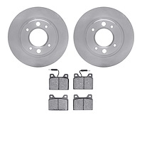 6502-28016 Brake Rotors w/5000 Advanced Brake Pads Kit, 1971-1989 Peugeot, Position: Rear