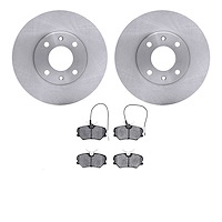 6502-28022 Brake Rotors w/5000 Advanced Brake Pads Kit, 1989-1991 Peugeot, Position: Front