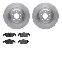 6502-73338 Brake Rotors w/5000 Advanced Brake Pads Kit, 2008-2011 Audi/Volkswagen, Position: Front
