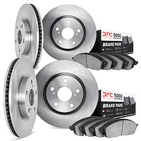 6504-73048 Brake Rotors w/5000 Advanced Brake Pads Kit, 2017-2020 Audi/Volkswagen, Position: Front and Rear