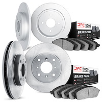 6504-92043 Brake Rotors w/5000 Advanced Brake Pads Kit, 2018-2019 Audi/Volkswagen, Position: Front and Rear