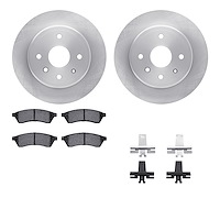 6512-01050 Brake Rotors w/5000 Advanced Brake Pads Kit with Hardware, 2004-2009 Multiple Makes/Models, Position: Rear