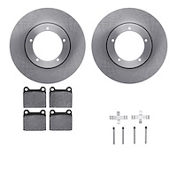 6512-02028 Brake Rotors w/5000 Advanced Brake Pads Kit with Hardware, 1965-1973 Porsche, Position: Front