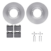 6512-02036 Brake Rotors w/5000 Advanced Brake Pads Kit with Hardware, 1967-1974 Porsche, Position: Front
