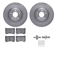 6512-03282 Brake Rotors w/5000 Advanced Brake Pads Kit with Hardware, 2009-2014 Kia/Hyundai/Genesis, Position: Front
