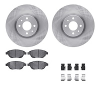 6512-07027 Brake Rotors w/5000 Advanced Brake Pads Kit with Hardware, 2012-2019 Mopar, Position: Front