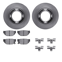 6512-13045 Brake Rotors w/5000 Advanced Brake Pads Kit with Hardware, 1985-1991 Subaru, Position: Rear