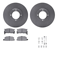 6512-13115 Brake Rotors w/5000 Advanced Brake Pads Kit with Hardware, 1980-1983 Subaru, Position: Front