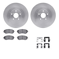 6512-13200 Brake Rotors w/5000 Advanced Brake Pads Kit with Hardware, 2010-2020 Multiple Makes/Models, Position: Front