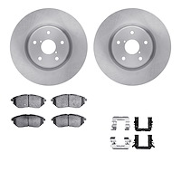 6512-13202 Brake Rotors w/5000 Advanced Brake Pads Kit with Hardware, 2006-2021 Subaru, Position: Front