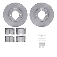 6512-22010 Brake Rotors w/5000 Advanced Brake Pads Kit with Hardware, 1976-1979 Lotus, Position: Front