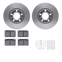 6512-27115 Brake Rotors w/5000 Advanced Brake Pads Kit with Hardware, 1976-1976 Volvo, Position: Front