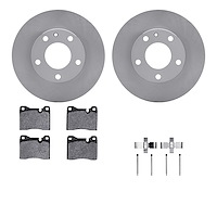 6512-31170 Brake Rotors w/5000 Advanced Brake Pads Kit with Hardware, 1982-1986 BMW, Position: Front