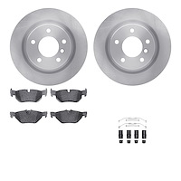6512-31414 Brake Rotors w/5000 Advanced Brake Pads Kit with Hardware, 2006-2013 BMW, Position: Rear