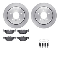 6512-31437 Brake Rotors w/5000 Advanced Brake Pads Kit with Hardware, 2006-2015 BMW, Position: Rear