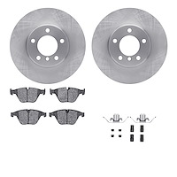 6512-31467 Brake Rotors w/5000 Advanced Brake Pads Kit with Hardware, 2007-2013 BMW, Position: Front