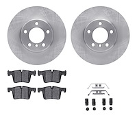 6512-31468 Brake Rotors w/5000 Advanced Brake Pads Kit with Hardware, 2012-2021 BMW, Position: Front