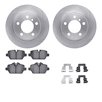 6512-32070 Brake Rotors w/5000 Advanced Brake Pads Kit with Hardware, 2011-2016 Mini, Position: Rear
