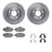 6512-32101 Brake Rotors w/5000 Advanced Brake Pads Kit with Hardware, 2014-2019 Mini, Position: Front