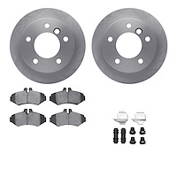 6512-40237 Brake Rotors w/5000 Advanced Brake Pads Kit with Hardware, 2002-2018 Multiple Makes/Models, Position: Rear