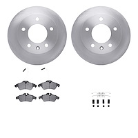 6512-40252 Brake Rotors w/5000 Advanced Brake Pads Kit with Hardware, 2002-2006 Multiple Makes/Models, Position: Front