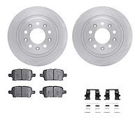 6512-47328 Brake Rotors w/5000 Advanced Brake Pads Kit with Hardware, 2016-2020 GM, Position: Rear