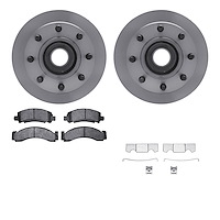 6512-48234 Brake Rotors w/5000 Advanced Brake Pads Kit with Hardware, 1985-2005 Multiple Makes/Models, Position: Front