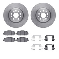 6512-59203 Brake Rotors w/5000 Advanced Brake Pads Kit with Hardware, Fits Select Acura/Honda, Position: Front