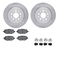 6512-59518 Brake Rotors w/5000 Advanced Brake Pads Kit with Hardware, Fits Select Acura/Honda, Position: Rear