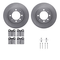 6512-65026 Brake Rotors w/5000 Advanced Brake Pads Kit with Hardware, 1969-1974 GM, Position: Rear