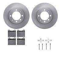 6512-65027 Brake Rotors w/5000 Advanced Brake Pads Kit with Hardware, 1969-1973 GM, Position: Front