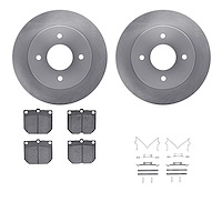 6512-67163 Brake Rotors w/5000 Advanced Brake Pads Kit with Hardware, 1980-1983 Infiniti/Nissan, Position: Front