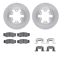 6512-67272 Brake Rotors w/5000 Advanced Brake Pads Kit with Hardware, 1982-1985 Infiniti/Nissan, Position: Front