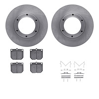 6512-67432 Brake Rotors w/5000 Advanced Brake Pads Kit with Hardware, 1980-1982 Infiniti/Nissan, Position: Front