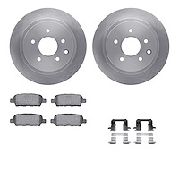 6512-67463 Brake Rotors w/5000 Advanced Brake Pads Kit with Hardware, Fits Select Multiple Makes/Models, Position: Rear
