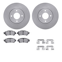 6512-67552 Brake Rotors w/5000 Advanced Brake Pads Kit with Hardware, Fits Select Infiniti/Nissan, Position: Front