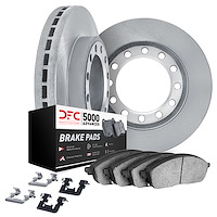 6512-72000 Brake Rotors w/5000 Advanced Brake Pads Kit with Hardware, 2012-2020 Freightliner, Position: Rear