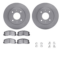 6512-72080 Brake Rotors w/5000 Advanced Brake Pads Kit with Hardware, 1985-1991 Multiple Makes/Models, Position: Front