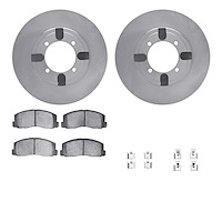 6512-72092 Brake Rotors w/5000 Advanced Brake Pads Kit with Hardware, 1984-1990 Multiple Makes/Models, Position: Front