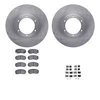 6512-72317 Brake Rotors w/5000 Advanced Brake Pads Kit with Hardware, 2010-2011 Freightliner, Position: Front