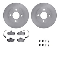 6512-73080 Brake Rotors w/5000 Advanced Brake Pads Kit with Hardware, 1983-1991 Audi/Volkswagen, Position: Front