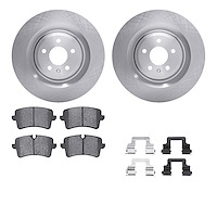 6512-73373 Brake Rotors w/5000 Advanced Brake Pads Kit with Hardware, 2011-2018 Audi/Volkswagen, Position: Rear