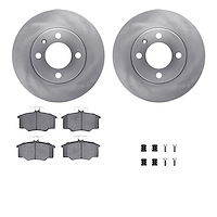 6512-74130 Brake Rotors w/5000 Advanced Brake Pads Kit with Hardware, 1982-1983 Audi/Volkswagen, Position: Front